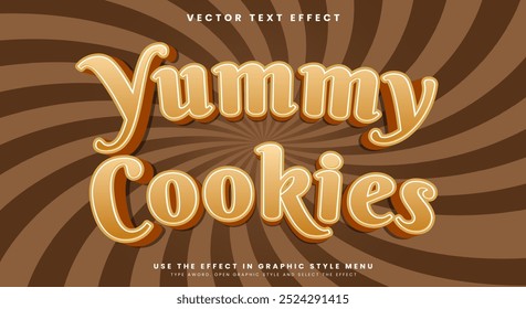 Yummy Cookies editable text effect template Suitable for Bakery Food