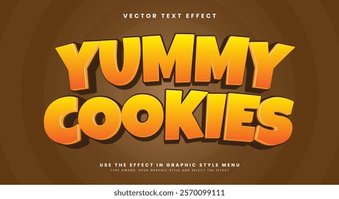 Yummy Cookies editable text effect Template Suitable for Bakery food