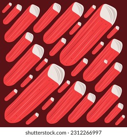 Yummy crabstick flat vector illustration. Cute yummy crabstick ingredient cartoon vector illustration for graphic design and decorative element