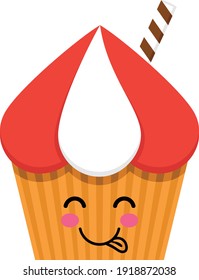 Yummy Cup Cake Character flat design