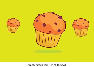 Leckere Tasse Kuchen Vektorillustration für den Einsatz.