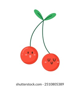 Yummy cute cherry in fruits world