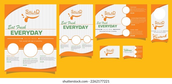 Yummy delicious salad menu template