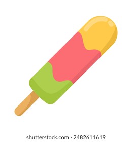 Yummy and delicious triple fruit popsicle