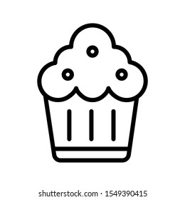 yummy desert vector thin line icon