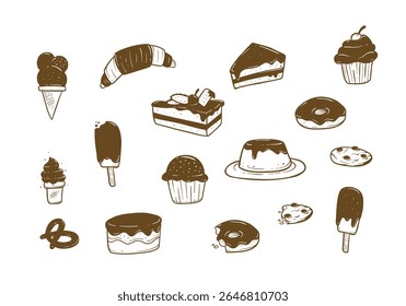 Yummy Dessert hand drawn doodle element