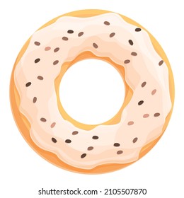 Yummy donut icon cartoon vector. Sugar cake. Cream food
