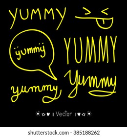 Yummy! doodle style vector design element, Illustration EPS10 great for any use.