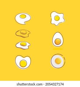 Plantilla de ilustración de diseño de icono del vector de huevos Yummy