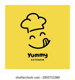 Yummy Face Chef Character Logo Design