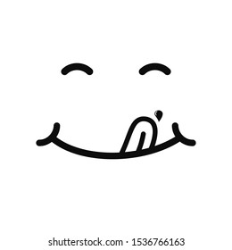 Yummy face delicious icon, tongue tasty or hungry mouth smile – stock vector