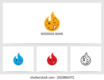 Yummy Face On Fire Logo Design