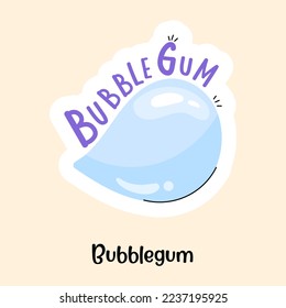 A yummy flat sticker of bubblegum, editable vector 