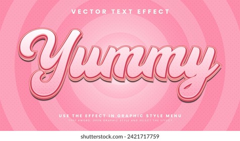 Yummy food 3d editable text effect template