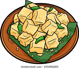 Yummy fried tofu with green chili