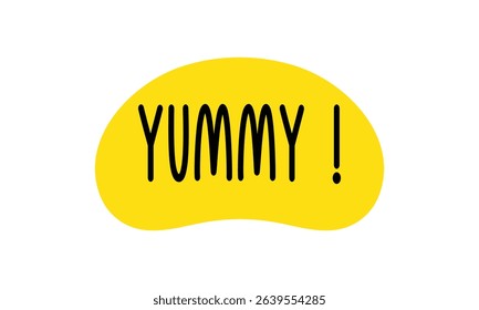 Yummy! hand drawn lettering composition for cafe menu, restaurant, shop and market. the word yummy modern lettering for logo, sticker, badge. vector illustration. EPS 10 . 