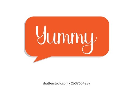Yummy! hand drawn lettering composition for cafe menu, restaurant, shop and market. the word yummy modern lettering for logo, sticker, badge. vector illustration. EPS 10 . 