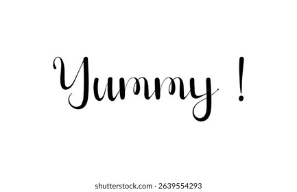 Yummy! hand drawn lettering composition for cafe menu, restaurant, shop and market. the word yummy modern lettering for logo, sticker, badge. vector illustration. EPS 10 . 