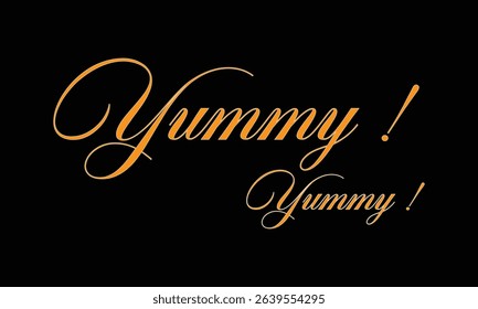 Yummy! hand drawn lettering composition for cafe menu, restaurant, shop and market. the word yummy modern lettering for logo, sticker, badge. vector illustration. EPS 10 . 