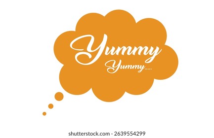Yummy! hand drawn lettering composition for cafe menu, restaurant, shop and market. the word yummy modern lettering for logo, sticker, badge. vector illustration. EPS 10 . 