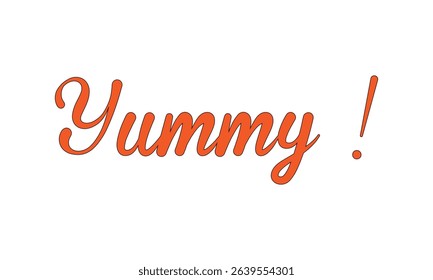 Yummy! hand drawn lettering composition for cafe menu, restaurant, shop and market. the word yummy modern lettering for logo, sticker, badge. vector illustration. EPS 10 . 