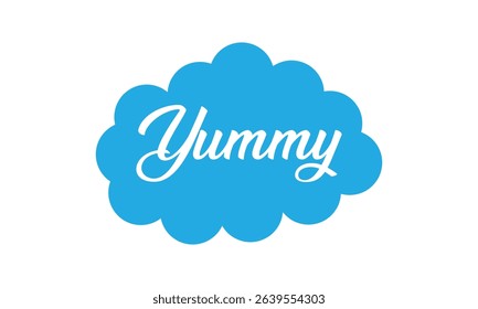 Yummy! hand drawn lettering composition for cafe menu, restaurant, shop and market. the word yummy modern lettering for logo, sticker, badge. vector illustration. EPS 10 . 