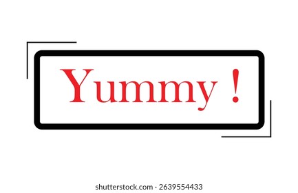 Yummy! hand drawn lettering composition for cafe menu, restaurant, shop and market. the word yummy modern lettering for logo, sticker, badge. vector illustration. EPS 10 .  