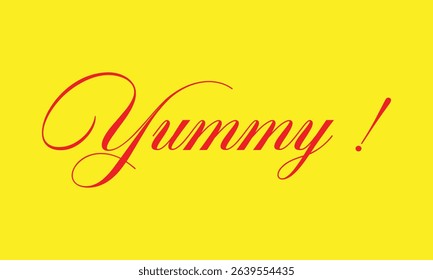 Yummy! hand drawn lettering composition for cafe menu, restaurant, shop and market. the word yummy modern lettering for logo, sticker, badge. vector illustration. EPS 10 .  