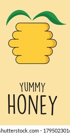 Plantilla de vectores con el logotipo de miel Yummy