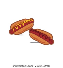 YUMMY HOTDOG MUSTARD VECTOR DESIGN 