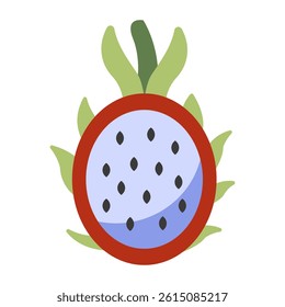 Yummy icon of pitaya fruit, flat design