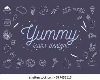 Yummy Icons Design Set.Vector Illustration
