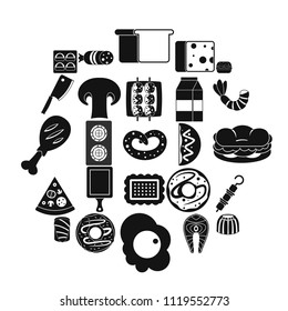 Yummy icons set. Simple set of 25 yummy vector icons for web isolated on white background