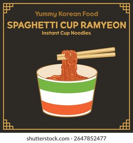 Yummy Instant Food Cup Spaghetti ilustração Vetor, Comida EPS