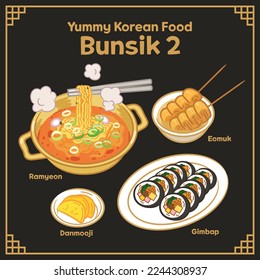 Yummy Korean Food Bunsik 2 Vector EPS