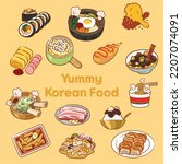 Yummy Korean Food illustration Vector Files