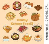 Yummy Korean Food illustration Vector File 3rd