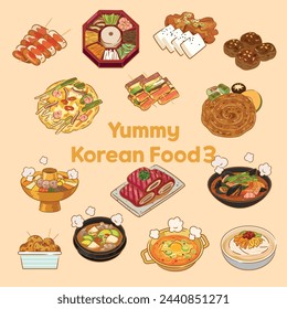 Yummy Korean Food illustration Vector File 3rd