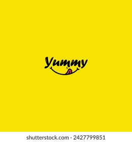 Yummy logo design vector graphics 