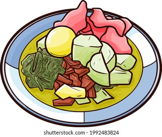 Yummy "Lontong Sayur Padang", a traditonal Food from Padang - Indonesia
