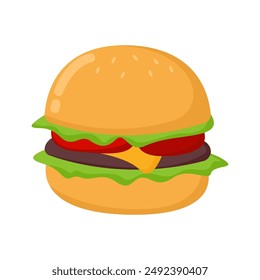 Yummy look hand drawn hamburger