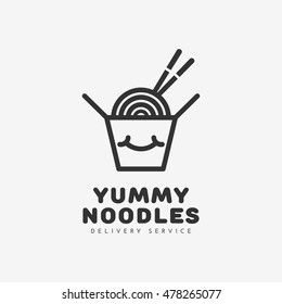 Yummy Noodles Logo Template Design. Vector Illustration.