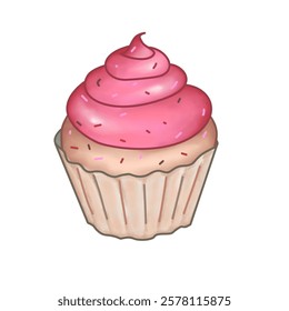 a yummy pink cream cupcake 