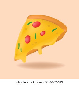 yummy piza slice vector ilustración 3d