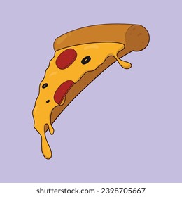 Yummy Pizza Slice Vektorgrafik Symbol Pizza Slice Symbol