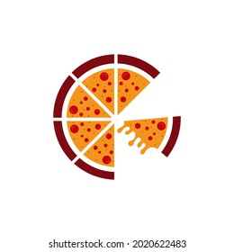 Yummy Pizza Vector icon design illustration Template