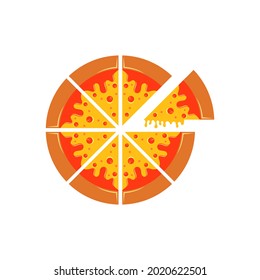 Yummy Pizza Vector icon design illustration Template