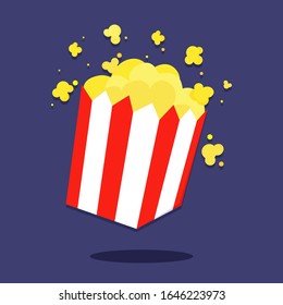  yummy popcorn in a large paper bag design vector