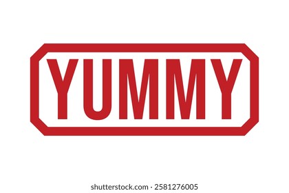 YUMMY Red rubber stamp on white background. YUMMY stamp sign. YUMMY stamp.