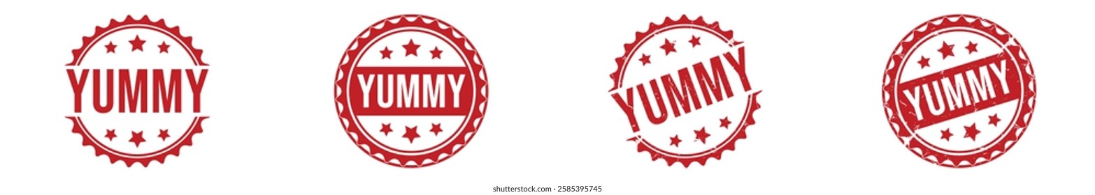 YUMMY Red rubber stamp on white background. YUMMY stamp sign. YUMMY stamp.